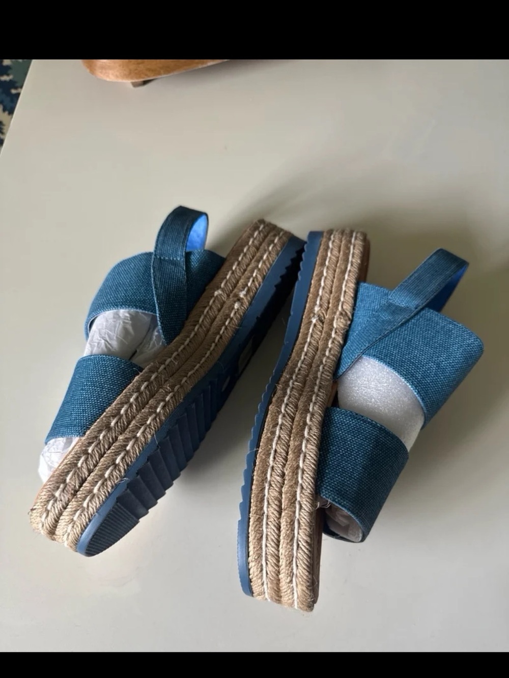 Silent D Anthropologie Alek Platform Espadrille Sandals Denim Blue 
sz 41/10.5 - Picture 6 of 12